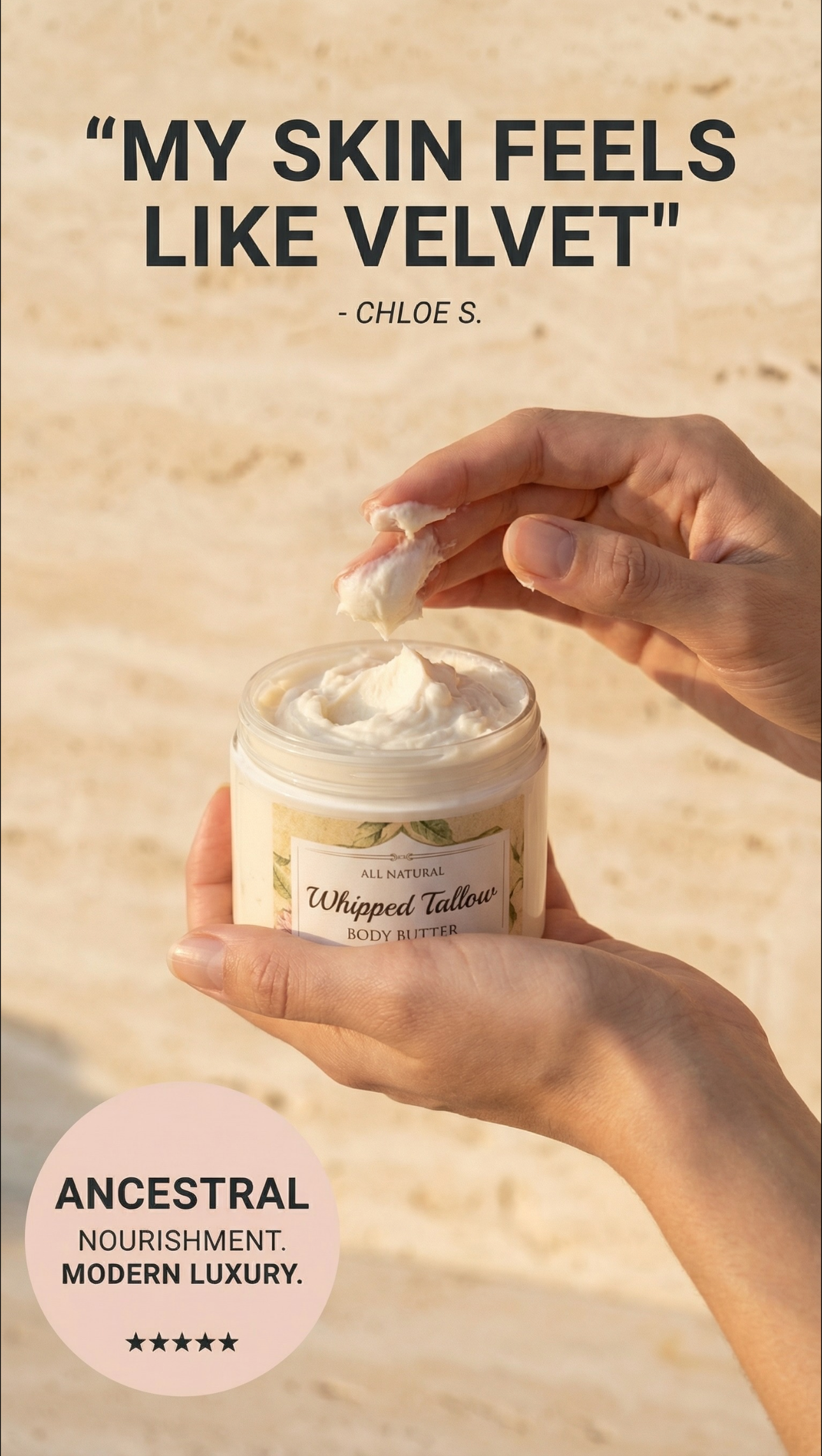 Whipped tallow body butter